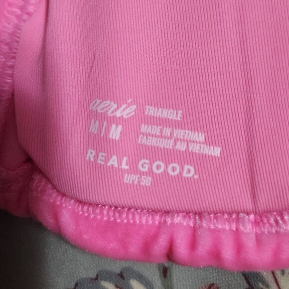 Aerie Triangle Velvet Bikini Top Pink Size Medium New With Tags - Picture 6 of 6